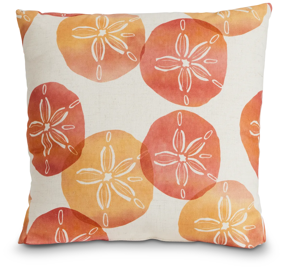 Sand Dollar Orange 20" Accent Pillow