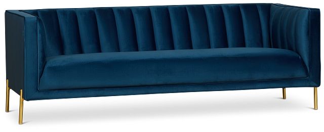 Bella Dark Blue Velvet Sofa