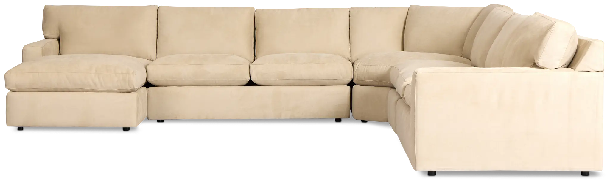 Hudson Beige Fabric Large Left Chaise Wedge Sectional Hudson Beige Fabric Large Left Chaise Wedge Sectional