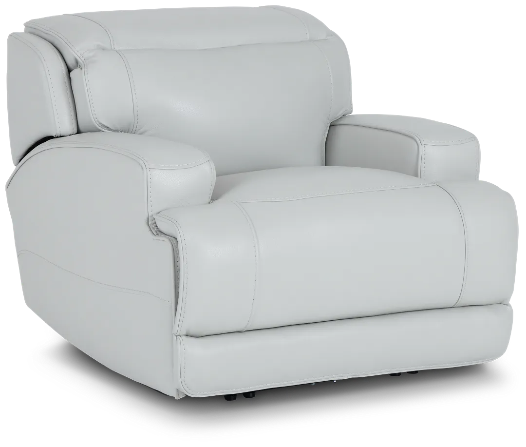 Reign Gray Lthr/vinyl Power Recliner With Power Headrest