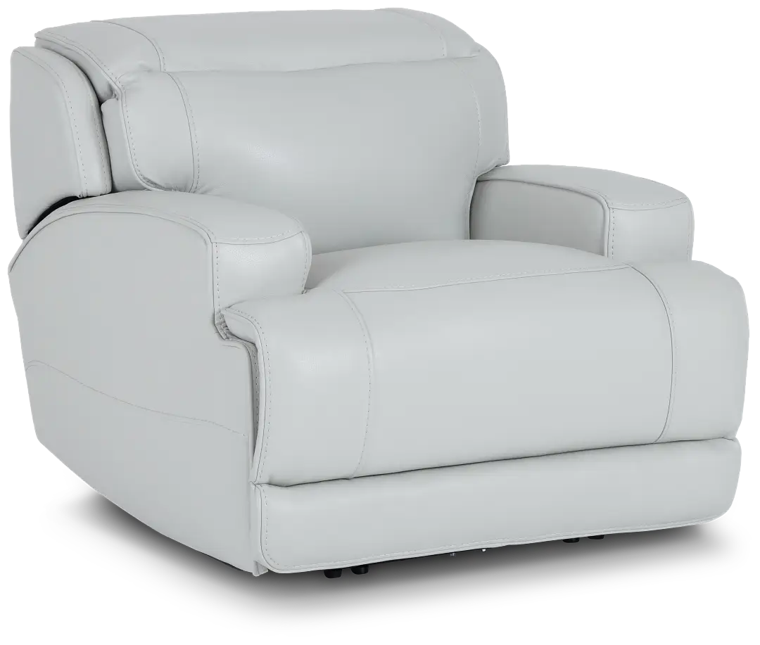 Reign Gray Lthr/vinyl Power Recliner With Power Headrest Reign Gray Lthr/vinyl Power Recliner With Power Headrest