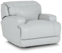 Reign Gray Lthr/vinyl Power Recliner With Power Headrest