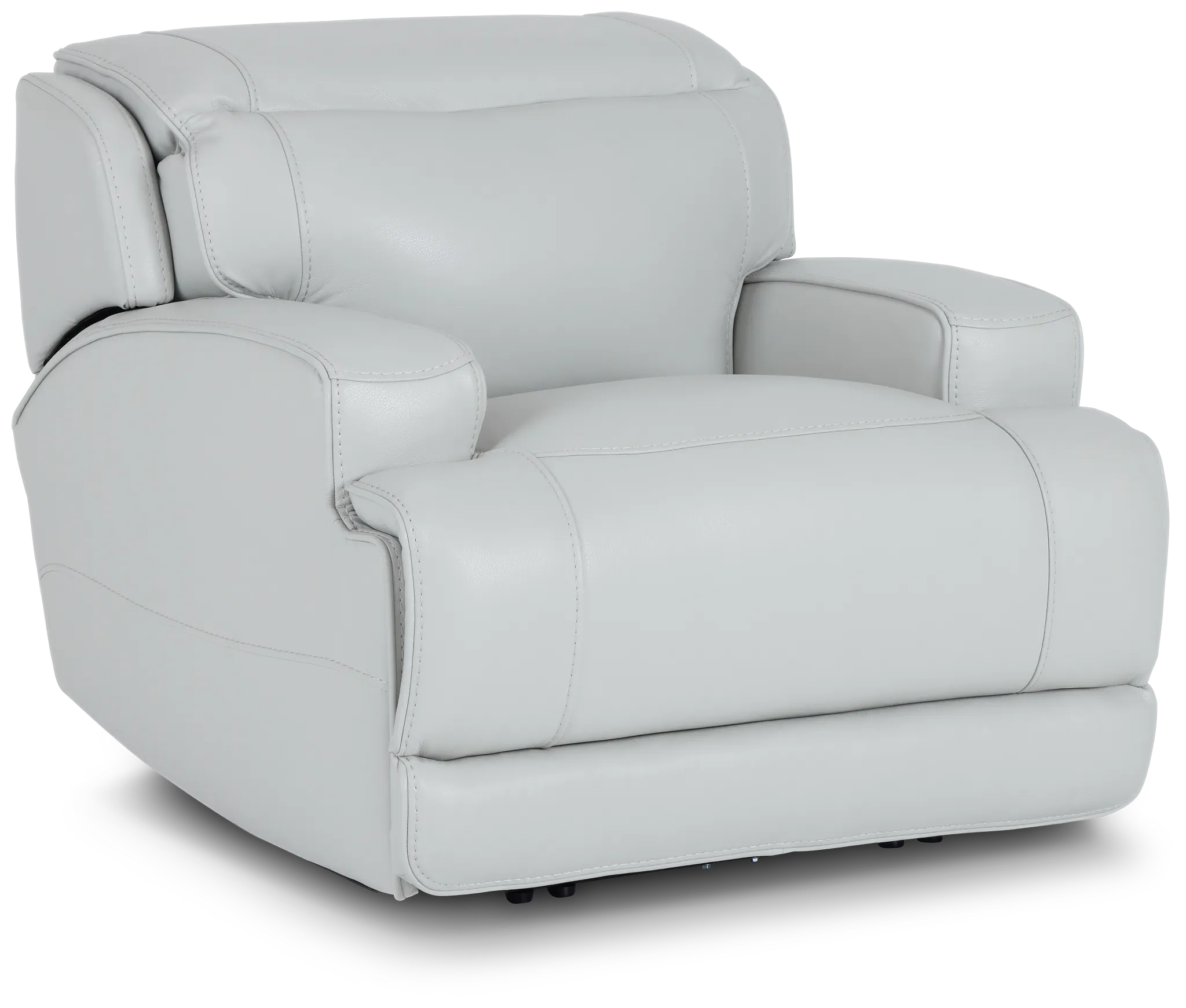 Reign Gray Lthr/vinyl Power Recliner With Power Headrest