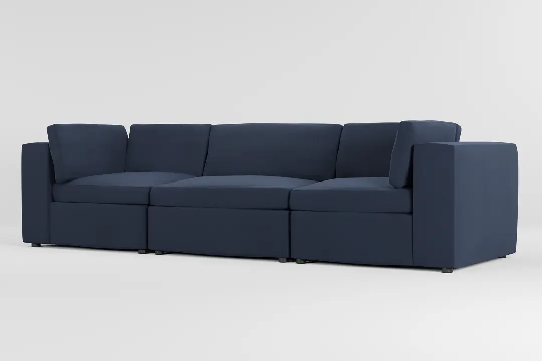 Destin Peyton Dark Blue Fabric 3-piece Modular Sofa Destin Peyton Dark Blue Fabric 3-piece Modular Sofa