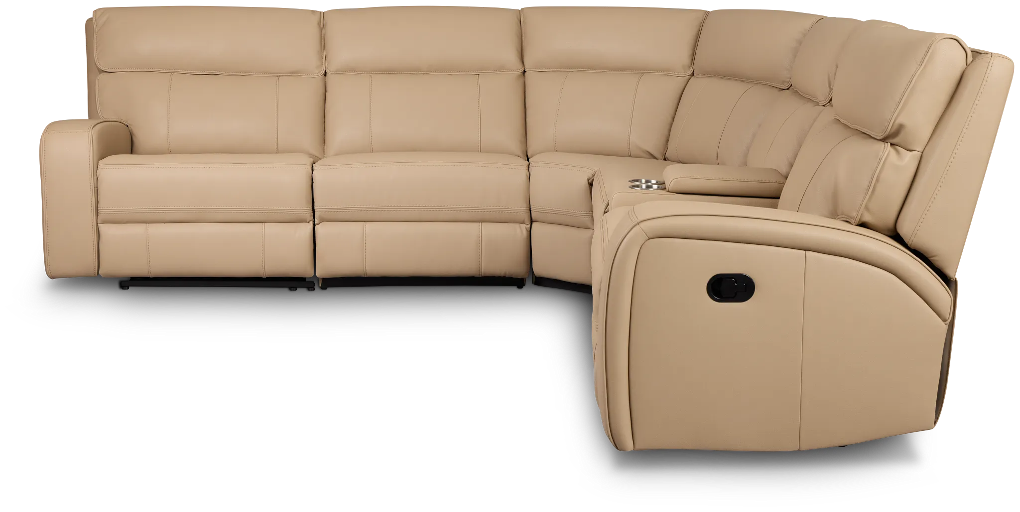 Rhett Taupe Micro Small Two-arm Manually Reclining Sectional