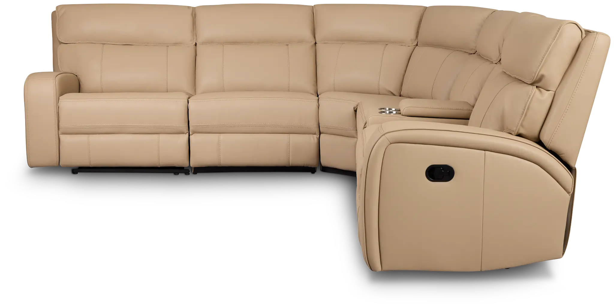 Rhett Taupe Micro Small Two-arm Manually Reclining Sectional Rhett Taupe Micro Small Two-arm Manually Reclining Sectional