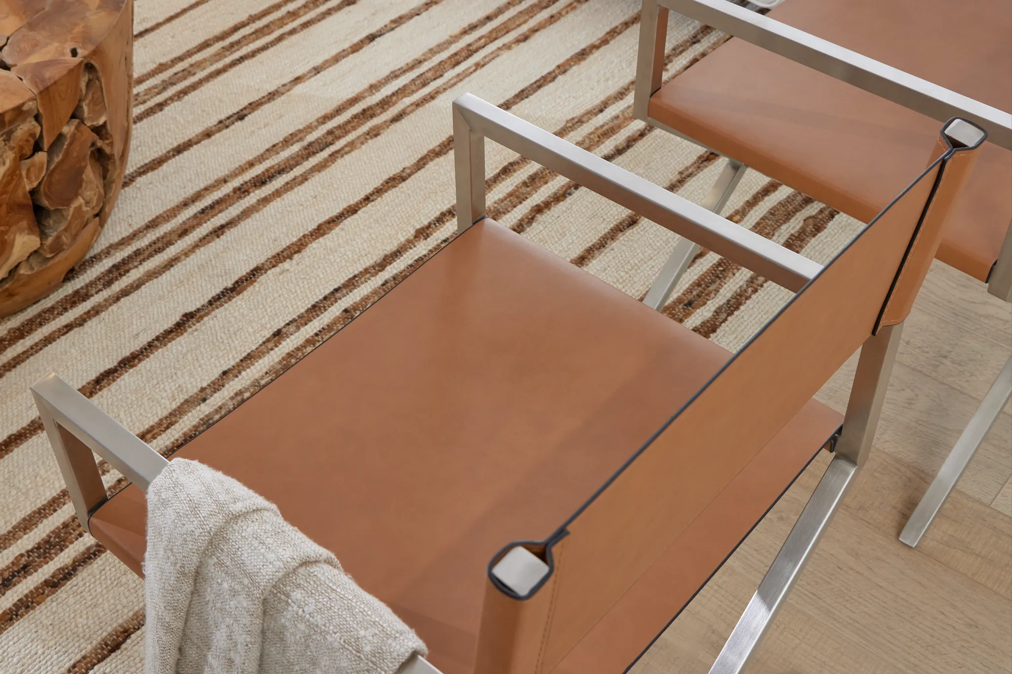 Haven Brown Chrome Upholstered Arm Chair