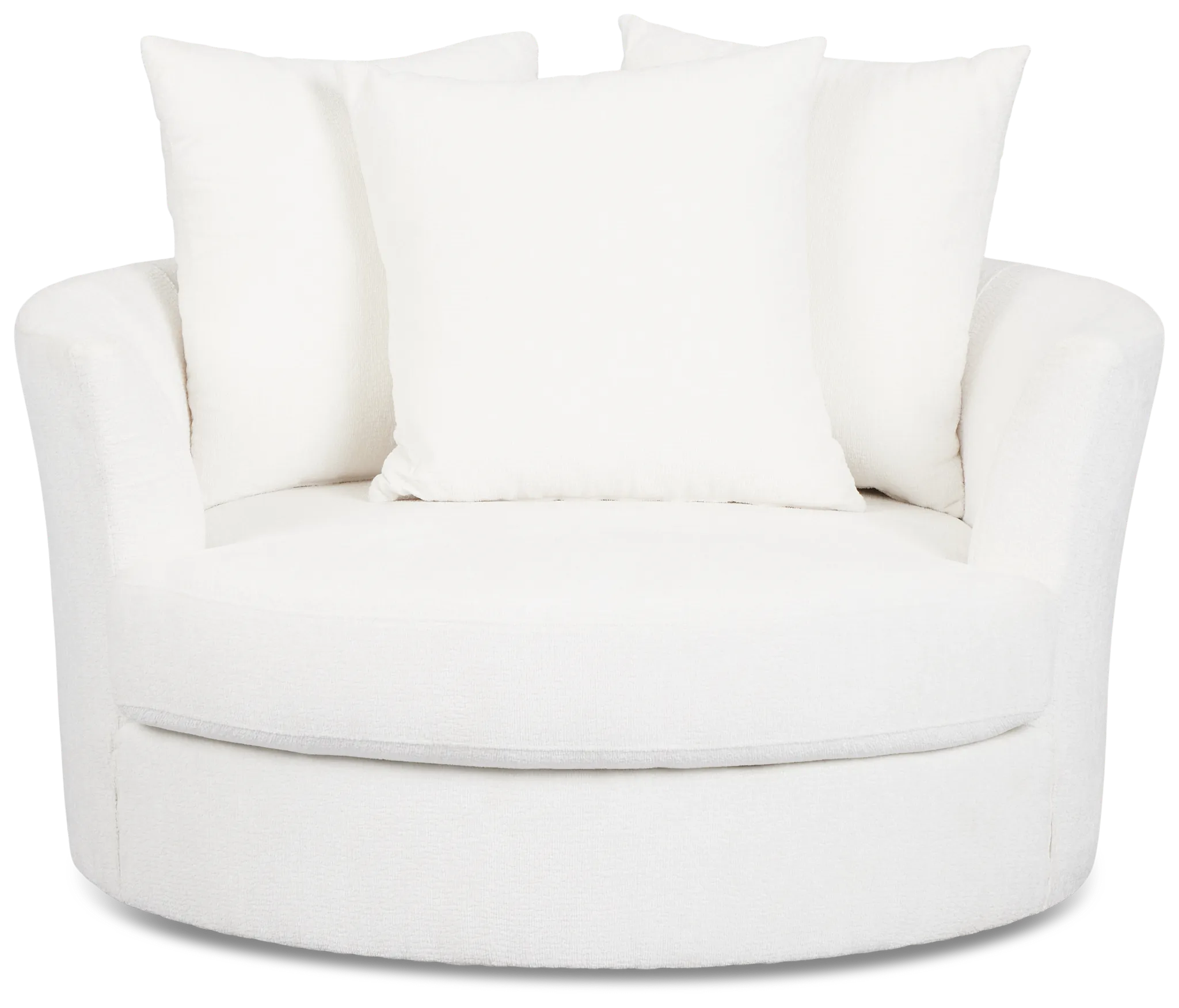 Everly White Fabric Swivel Chair