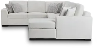 Blakely White Fabric Large Left Chaise Storage Sleeper Sectional