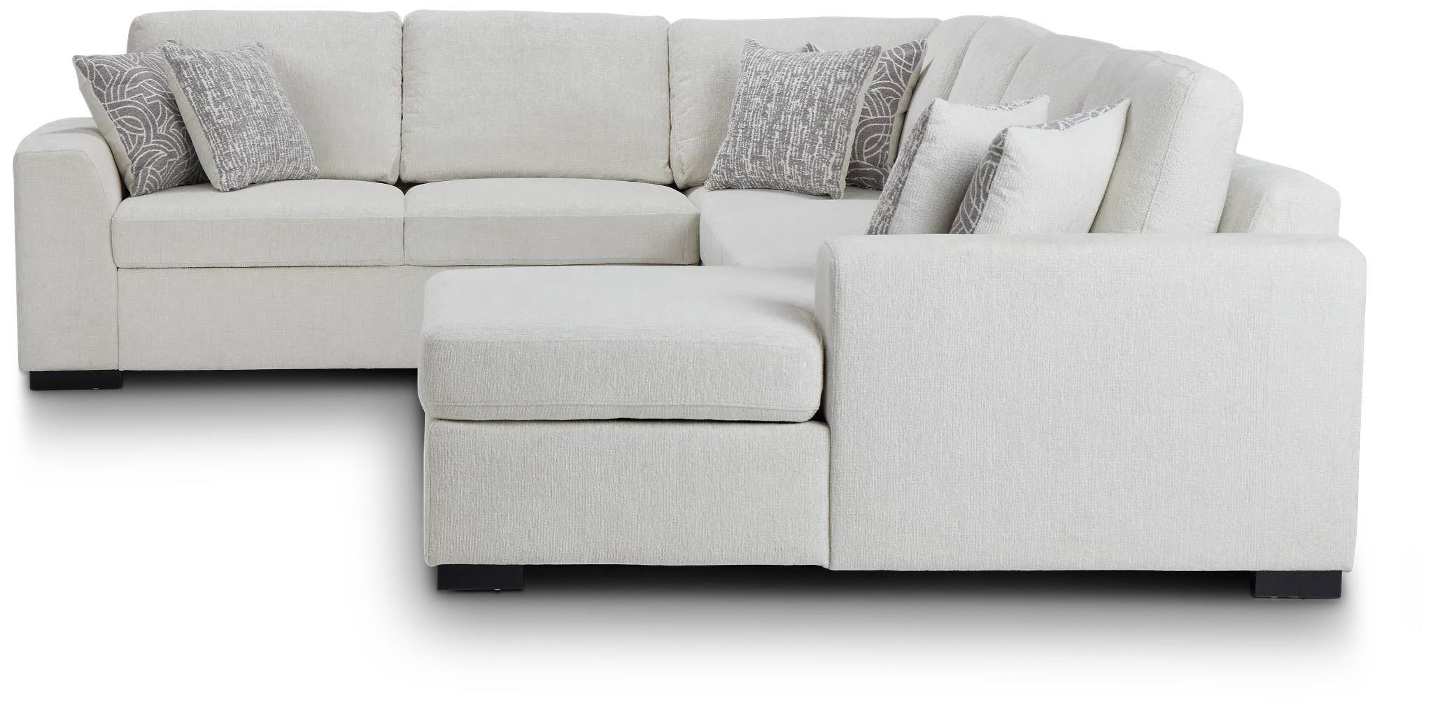 Blakely White Fabric Right Chaise Storage Sectional