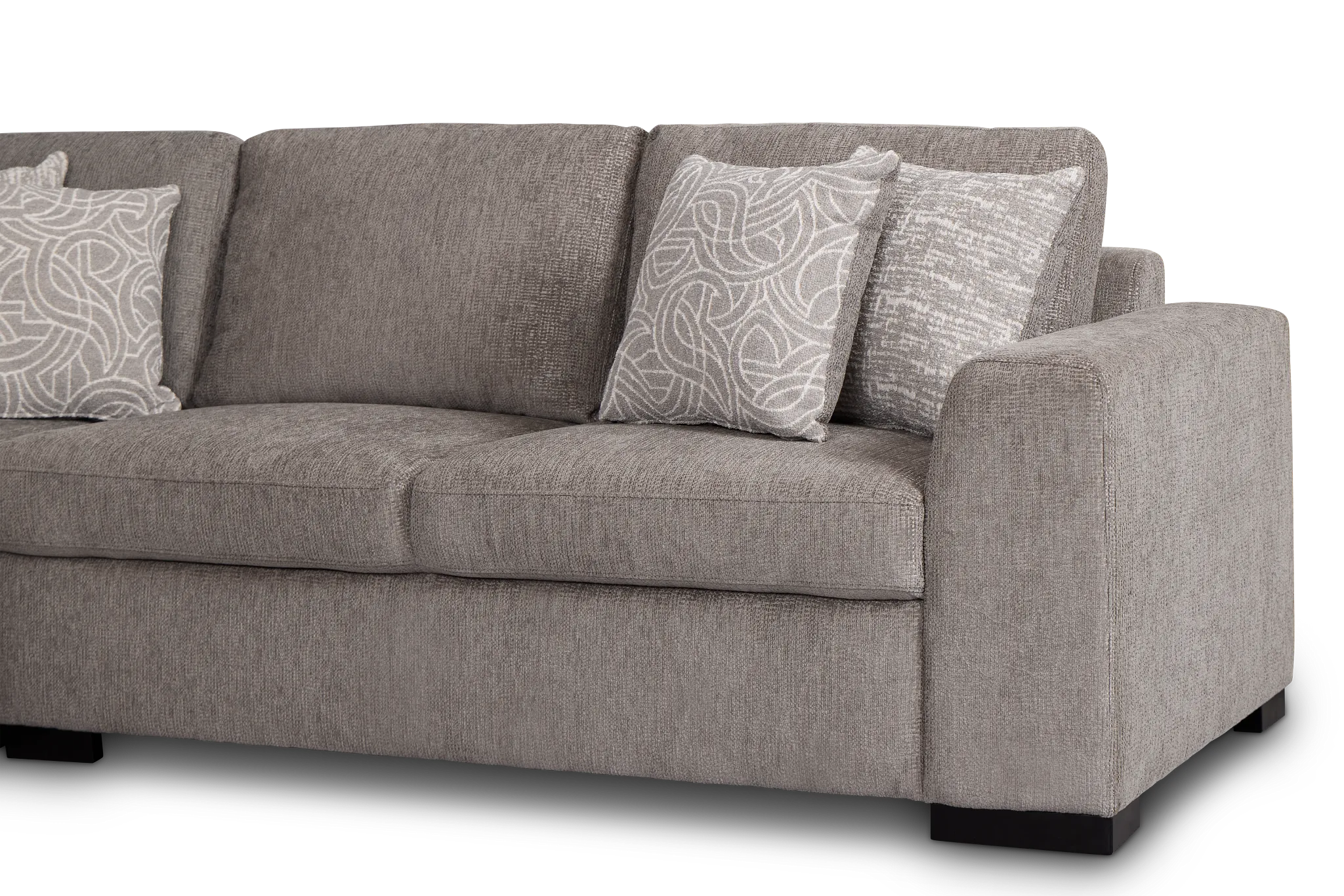 Blakely Gray Fabric Left Chaise Storage Sleeper Sectional