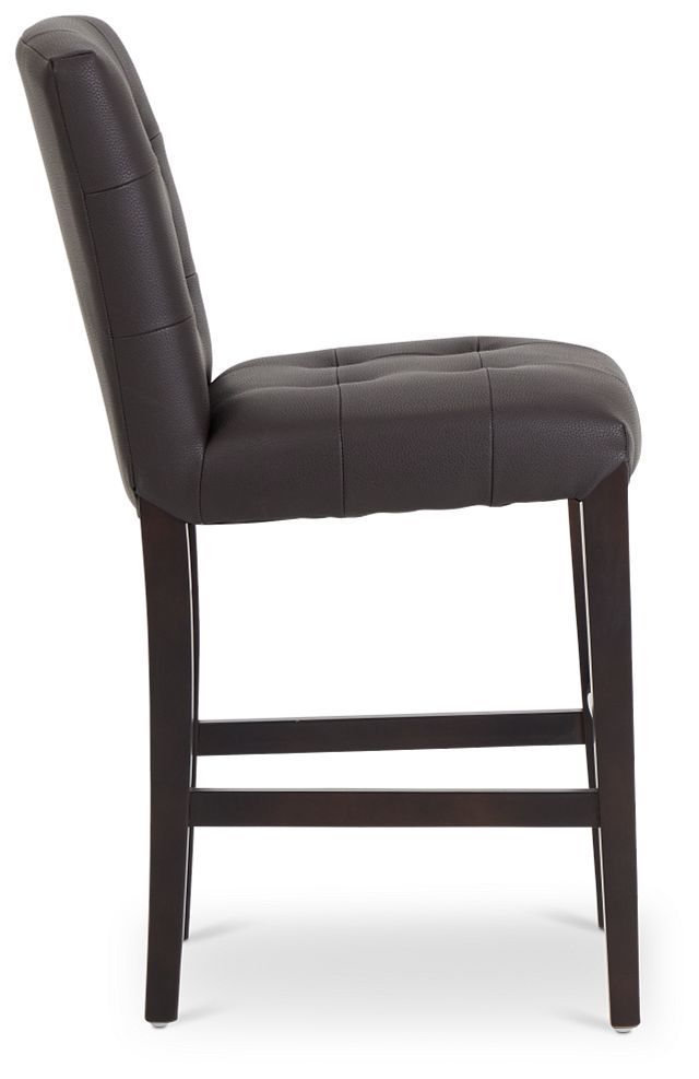 Shelby Dark Brown Micro 24" Upholstered Barstool