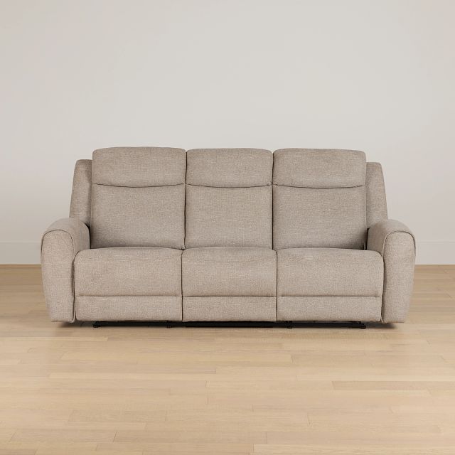 Walker Beige Fabric Reclining Sofa