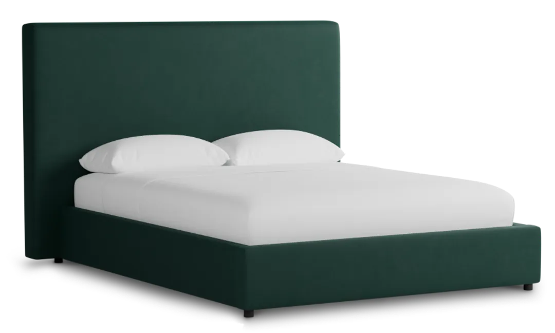 Grayton Joya Green 54" Upholstered Platform Bed