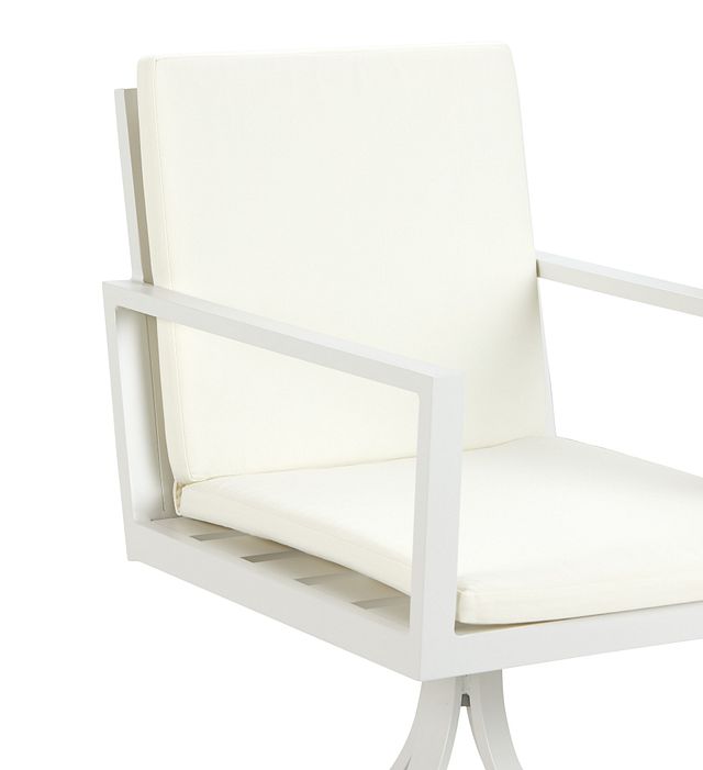 Linear White Swivel Chair