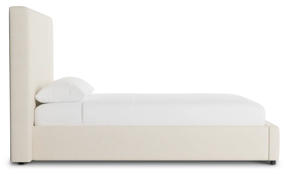 Grayton Merino Light Beige 54" Upholstered Platform Bed