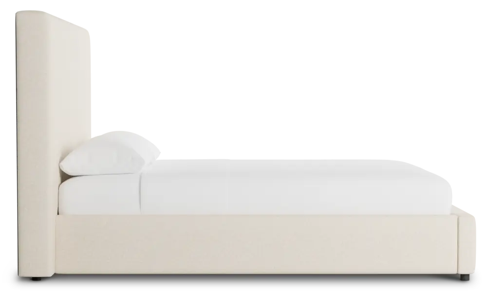 Grayton Merino Light Beige 54" Upholstered Platform Bed Grayton Merino Light Beige 54" Upholstered Platform Bed