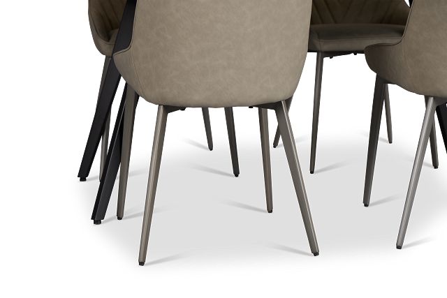Maricopa Gray Extension Table & 4 Light Gray Upolstered Chairs
