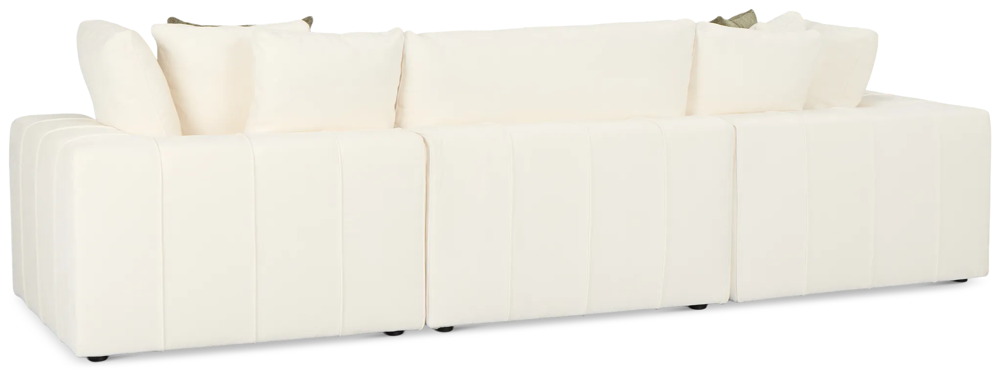 Cruz White Fabric 3-piece Modular Sofa