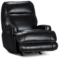 Casey Black Lthr/vinyl Power Rocker Recliner