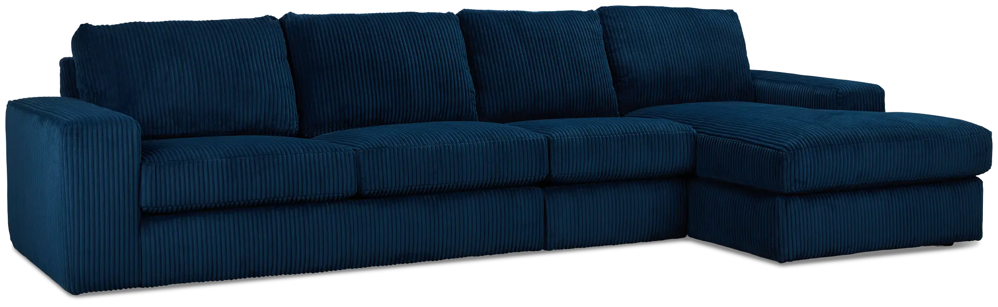 Charlie Dark Blue Fabric Small Right Chaise Sectional Charlie Dark Blue Fabric Small Right Chaise Sectional