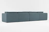 Destin Elevation Dark Blue Fabric 6-piece Modular Sectional