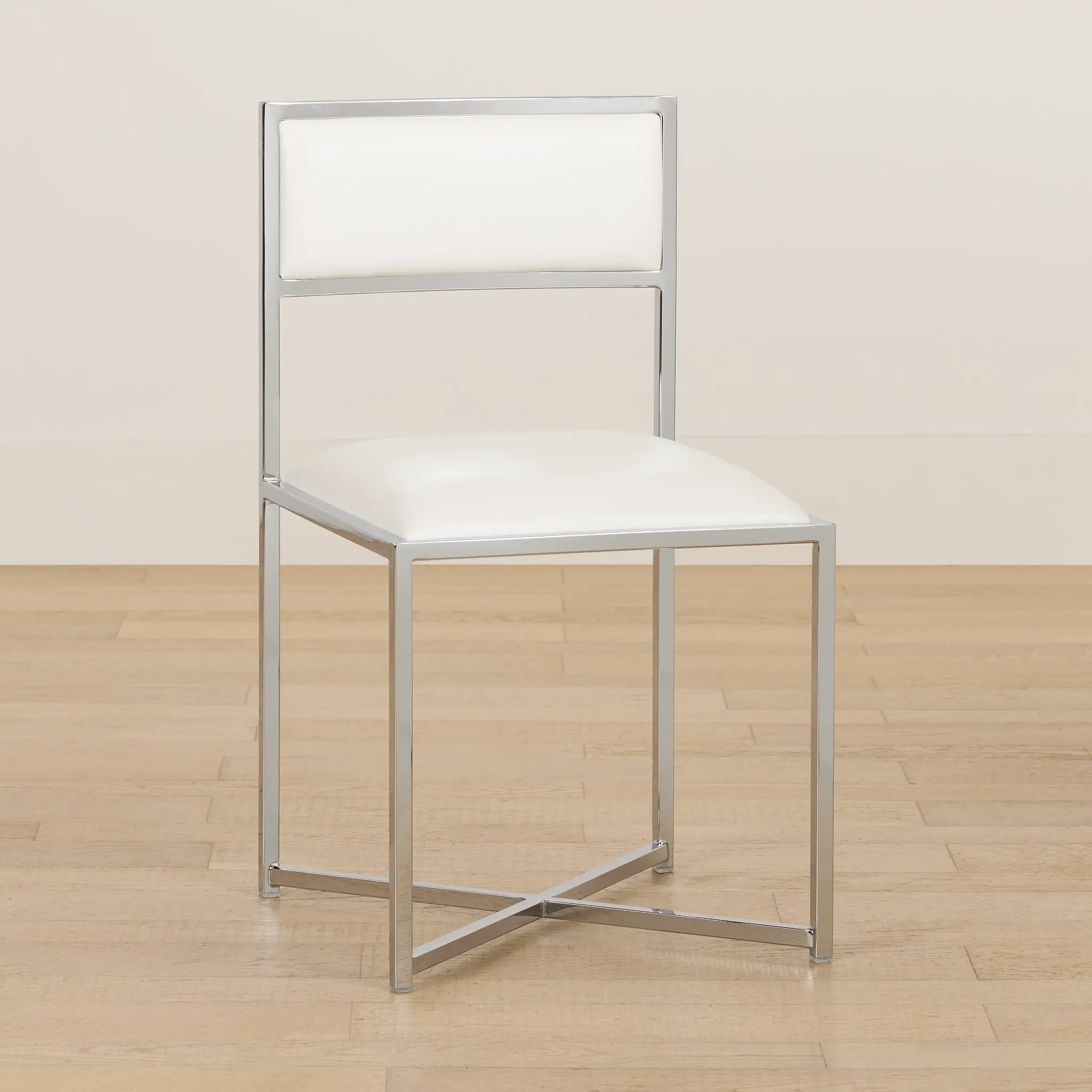 Amalfi White Stnl Steel Upholstered Side Chair Amalfi White Stnl Steel Upholstered Side Chair