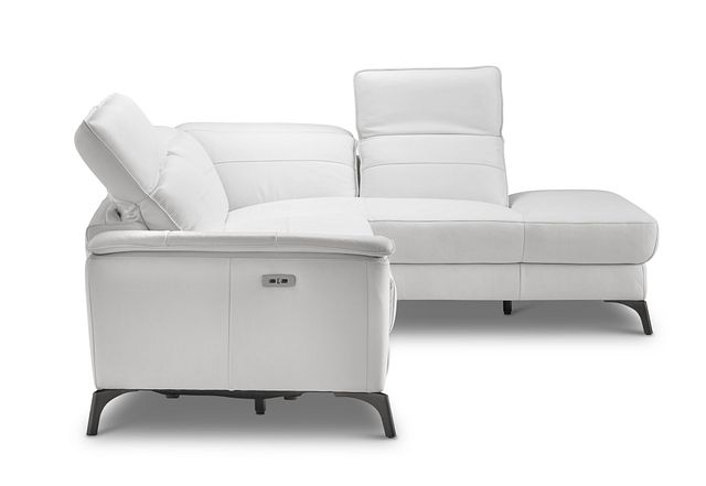 Pearson White Leather Right Bumper Power Reclining Sectional (4)
