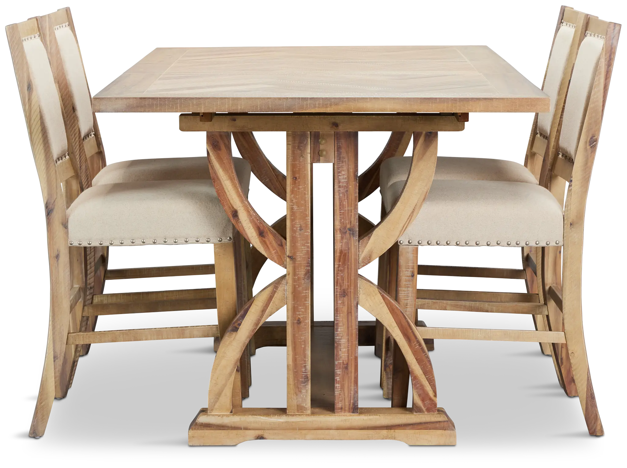 Joplin Light Tone Extension High Table & 4 Upholstered Barstools Joplin Light Tone Extension High Table & 4 Upholstered Barstools