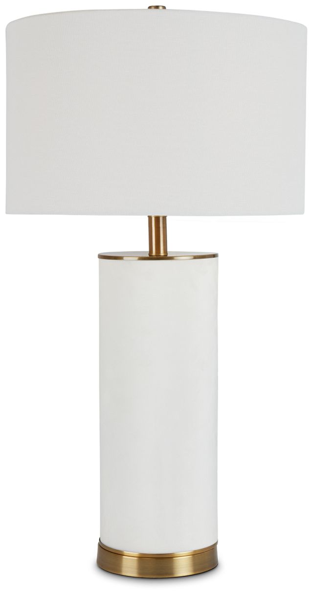 Suri White Velvet Table Lamp