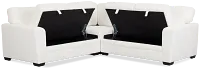 Everly White Fabric Small 2-arm Storage Sectional