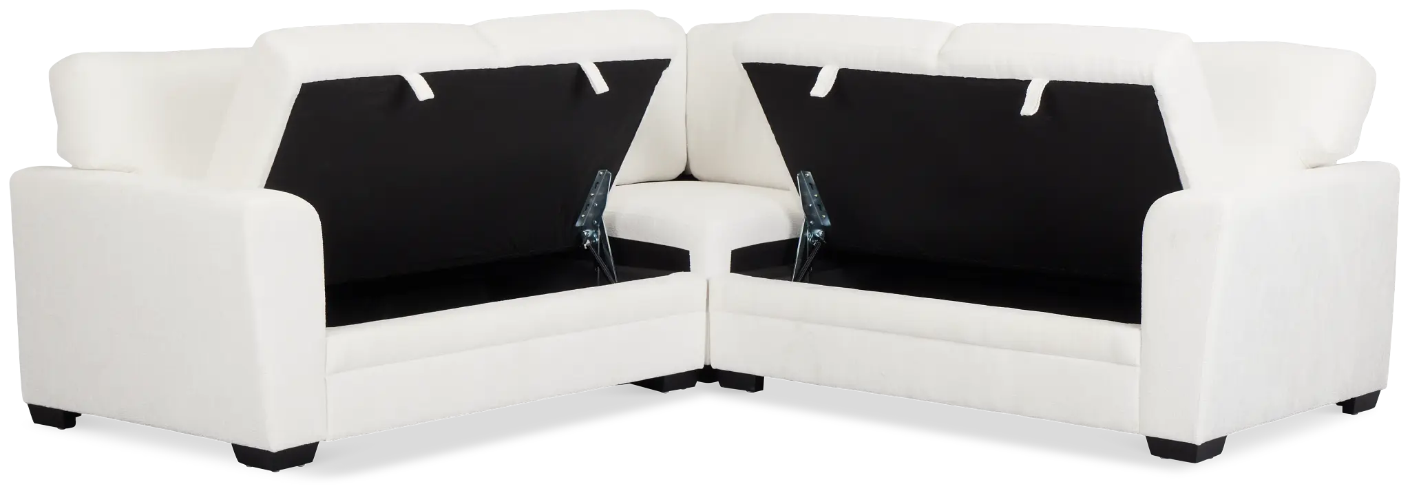 Everly White Fabric Small 2-arm Storage Sectional Everly White Fabric Small 2-arm Storage Sectional