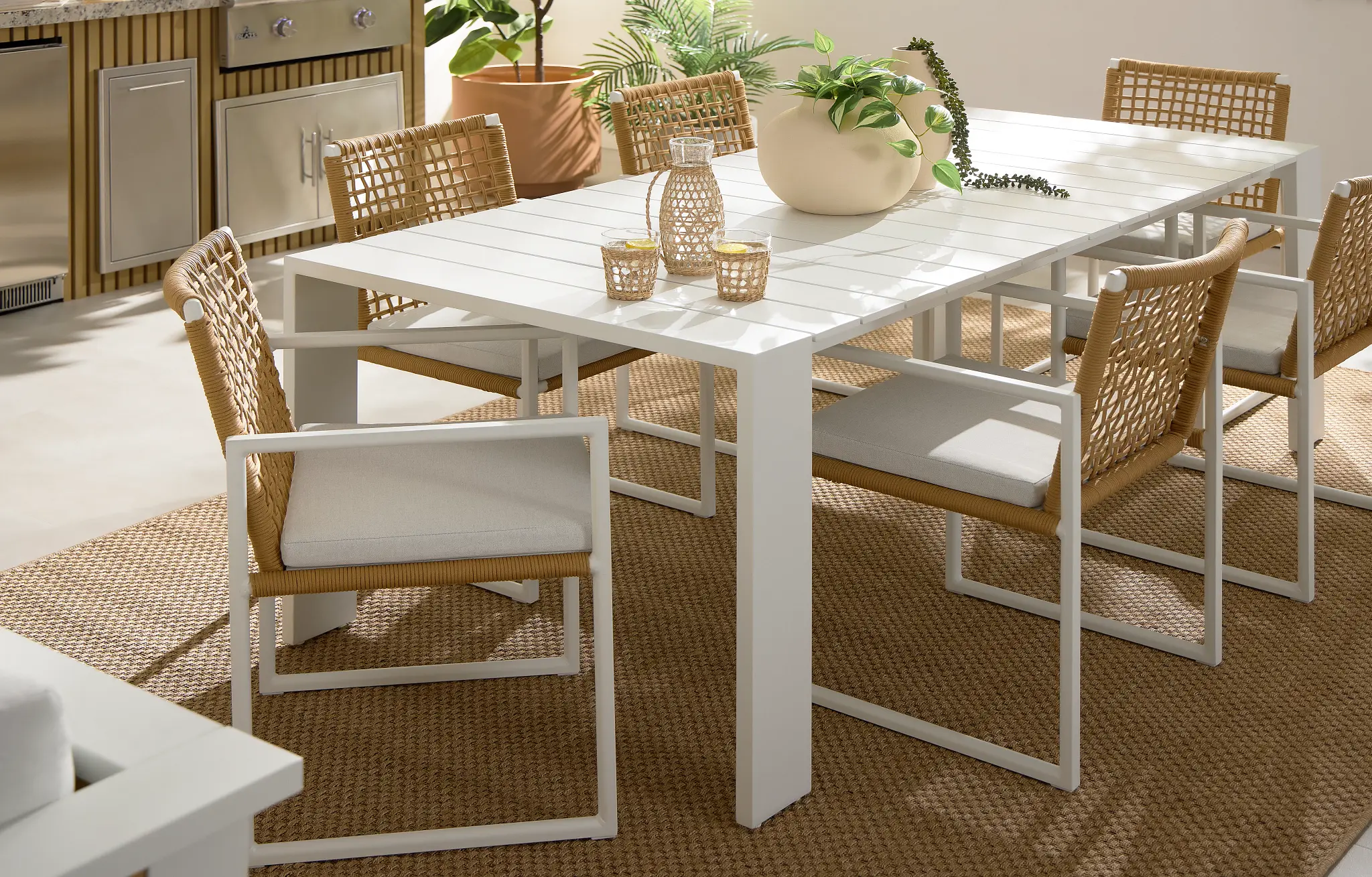 Sunrise White 86" Rectangular Table Sunrise White 86" Rectangular Table