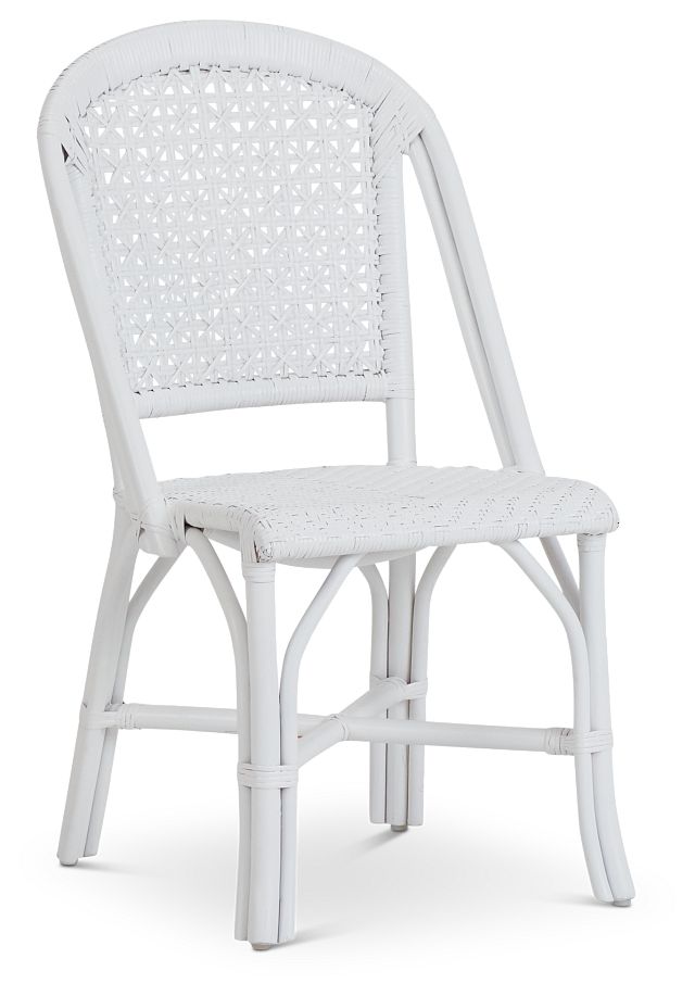 Greenwich White Rattan Side Chair