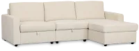 Addie Beige Fabric Right Chaise Storage Sectional