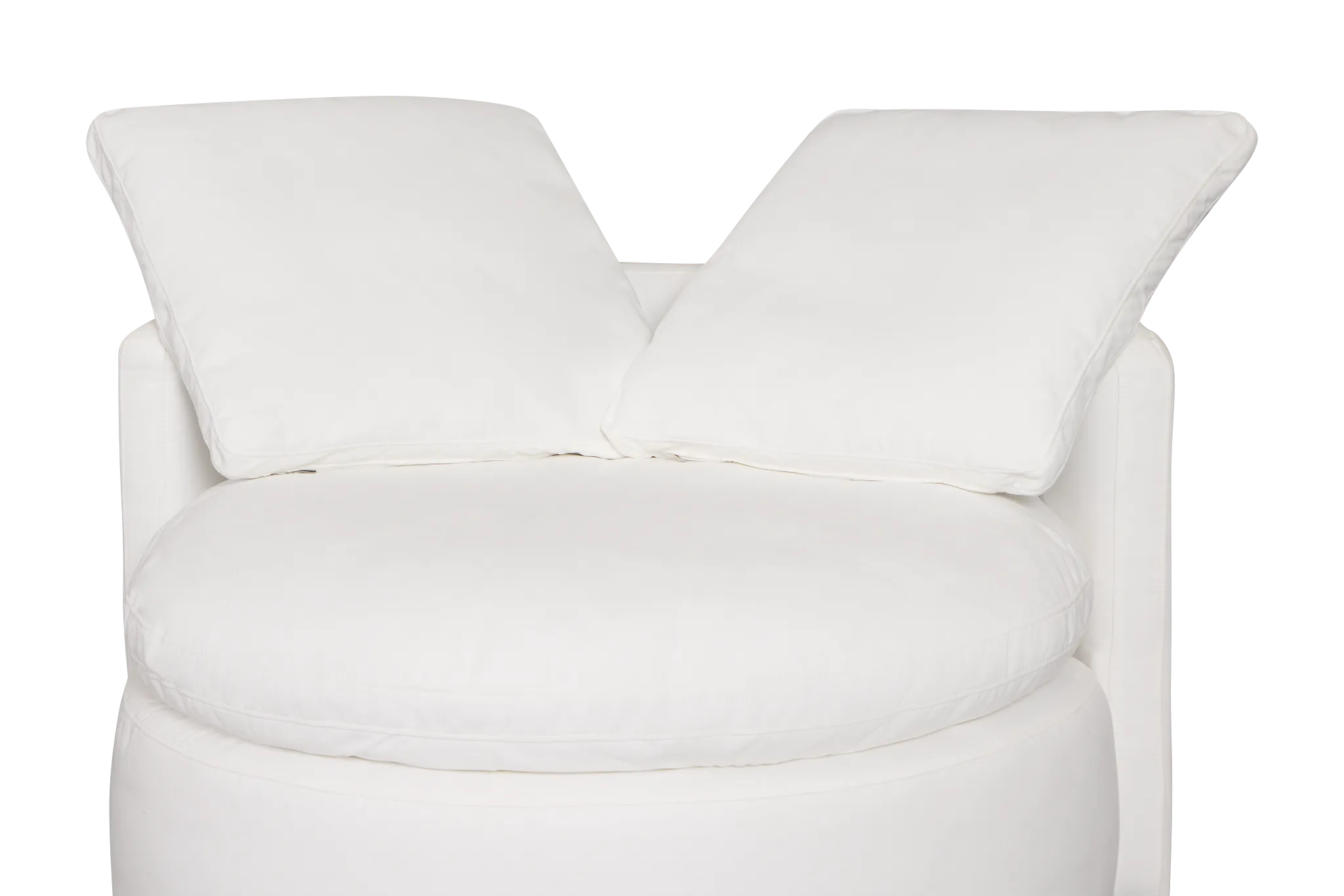 Orbit White Micro Swivel Accent Chair