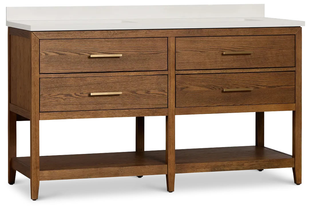 Alden Mid Tone 60" Double Bathroom Vanity