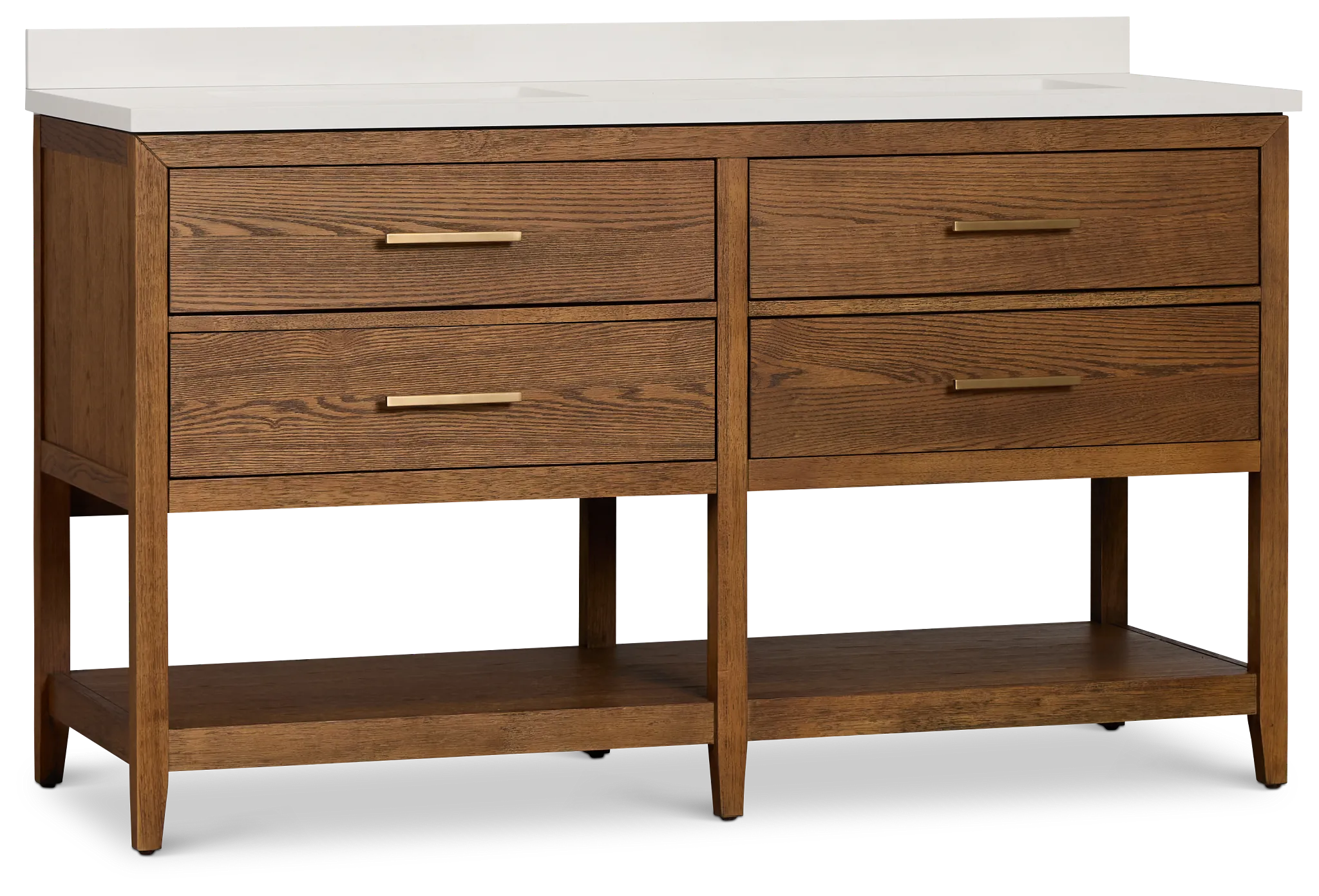 Alden Mid Tone 60" Double Bathroom Vanity