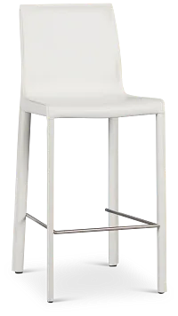 Lugo White 27" Upholstered Barstool