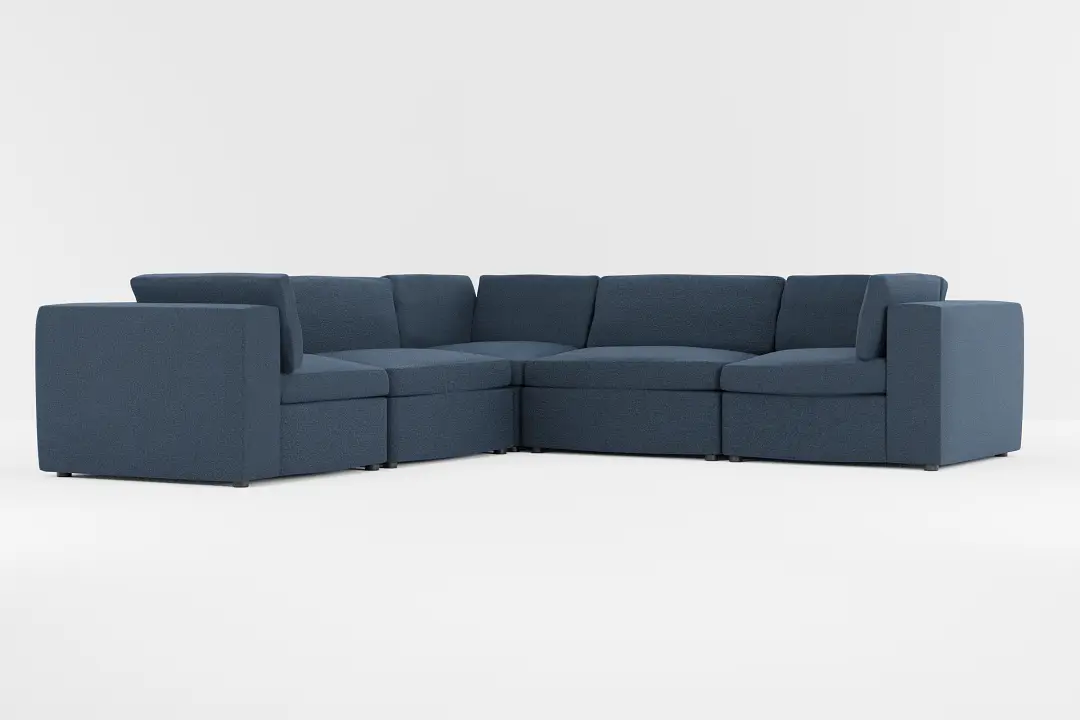Destin Elite Dark Blue Fabric 5-piece Modular Sectional Destin Elite Dark Blue Fabric 5-piece Modular Sectional