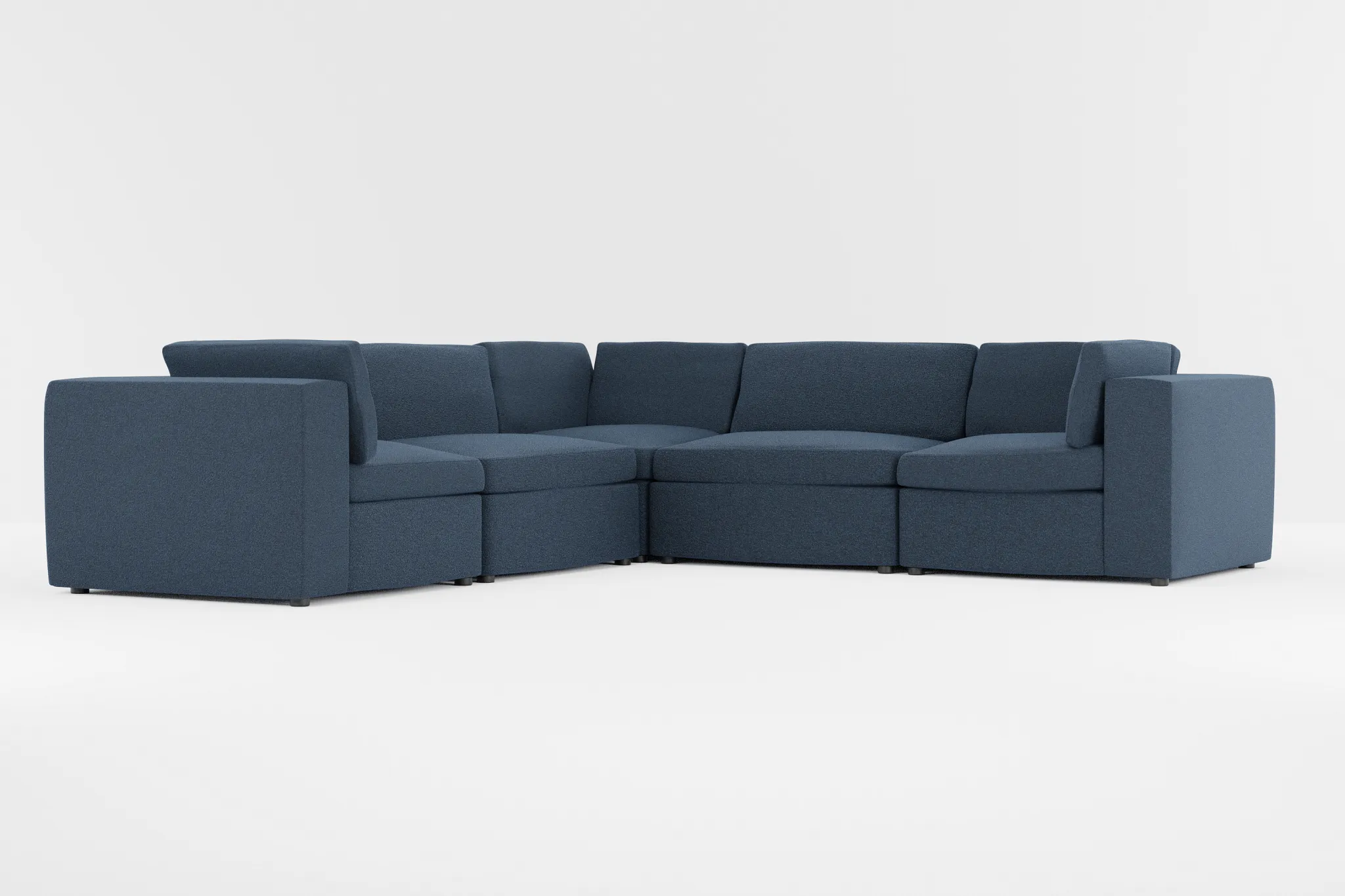 Destin Elite Dark Blue Fabric 5-piece Modular Sectional