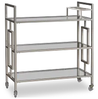 Ezra Silver Chrome Bar Cart