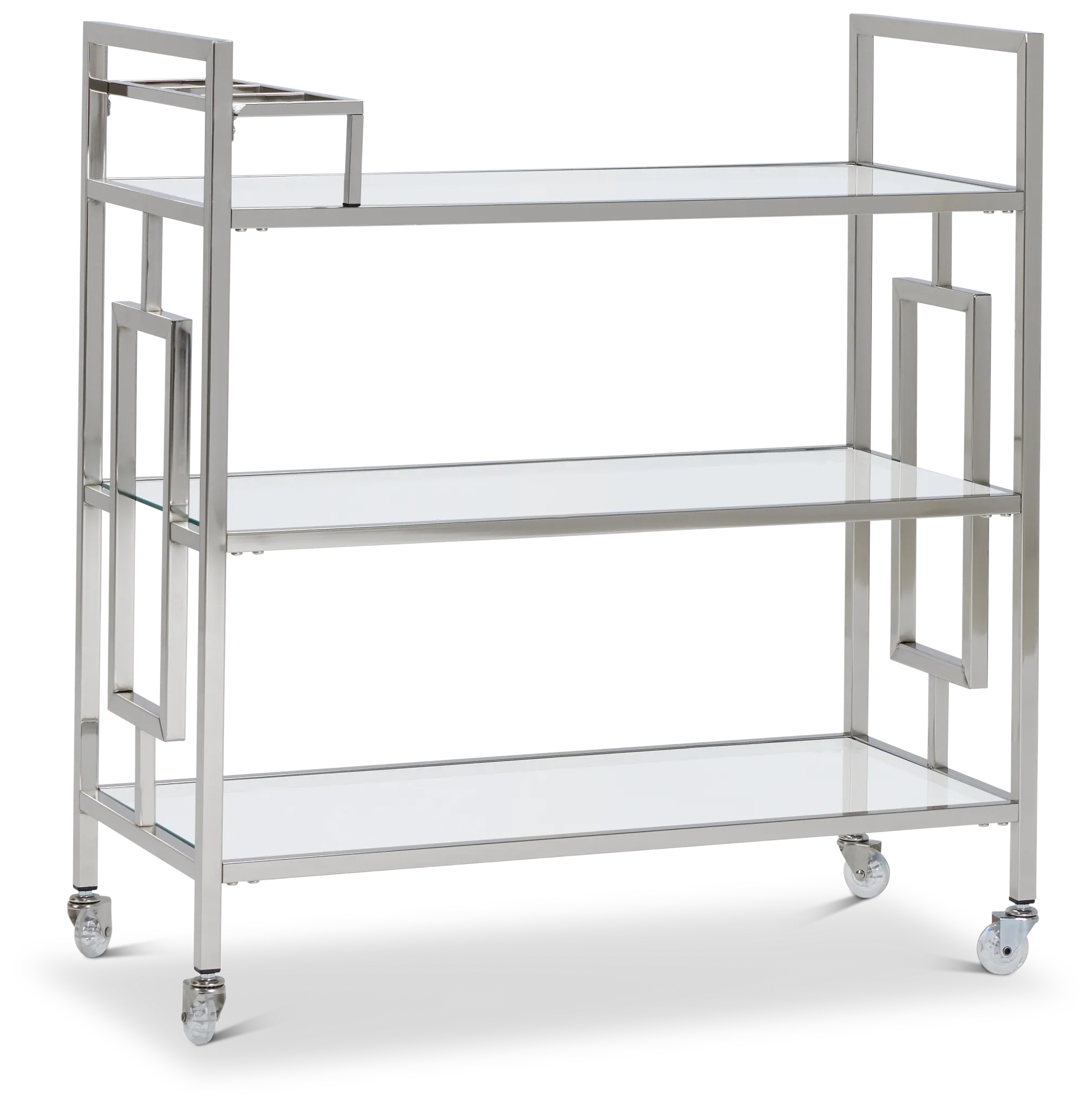 Ezra Silver Chrome Bar Cart