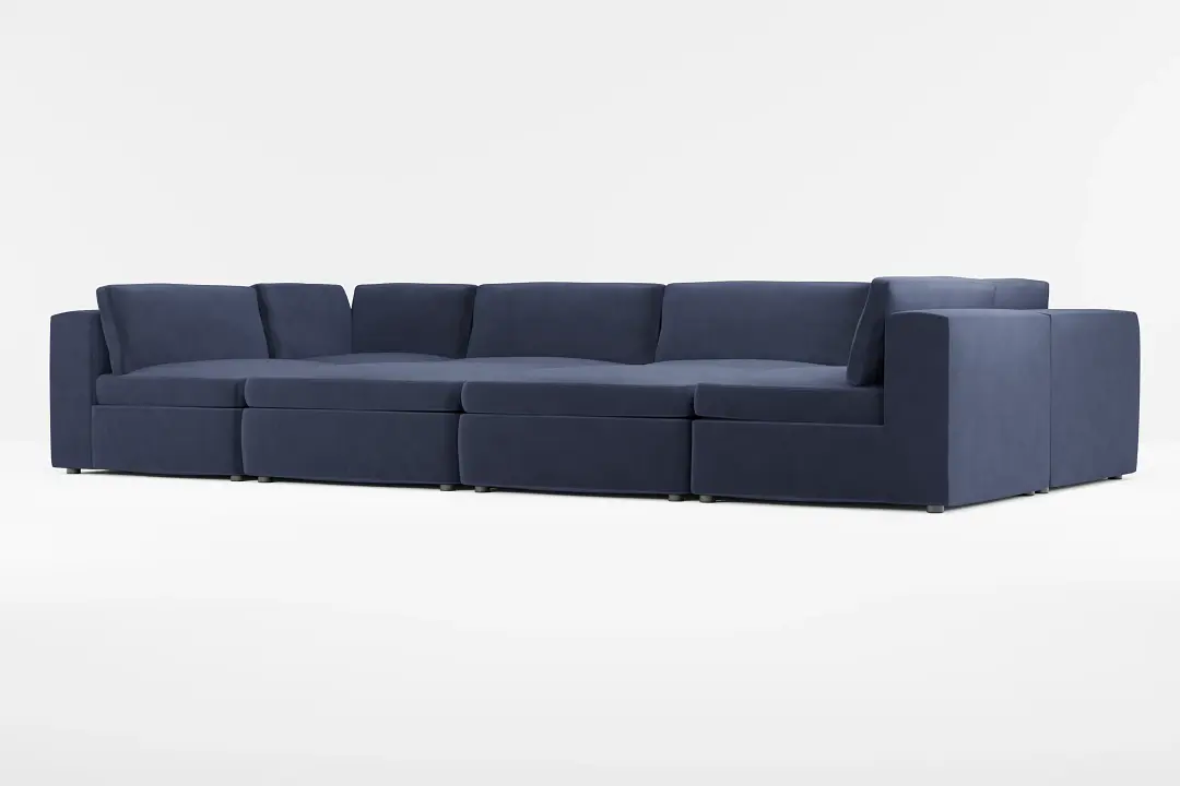 Destin Joya Dark Blue Velvet 8-piece Pit Sectional Destin Joya Dark Blue Velvet 8-piece Pit Sectional