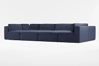Destin Joya Dark Blue Velvet 8-piece Pit Sectional