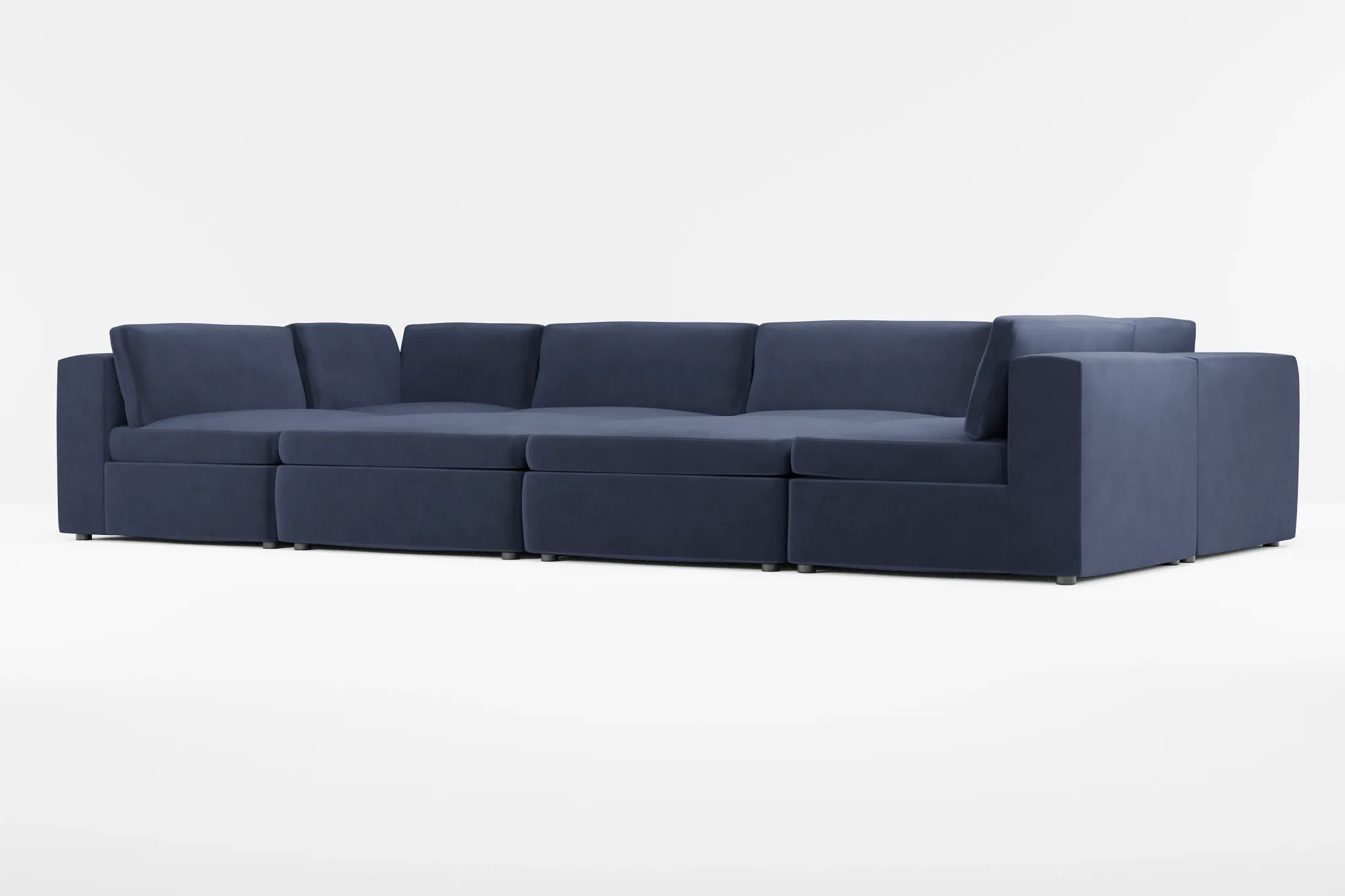 Destin Joya Dark Blue Velvet 8-piece Pit Sectional