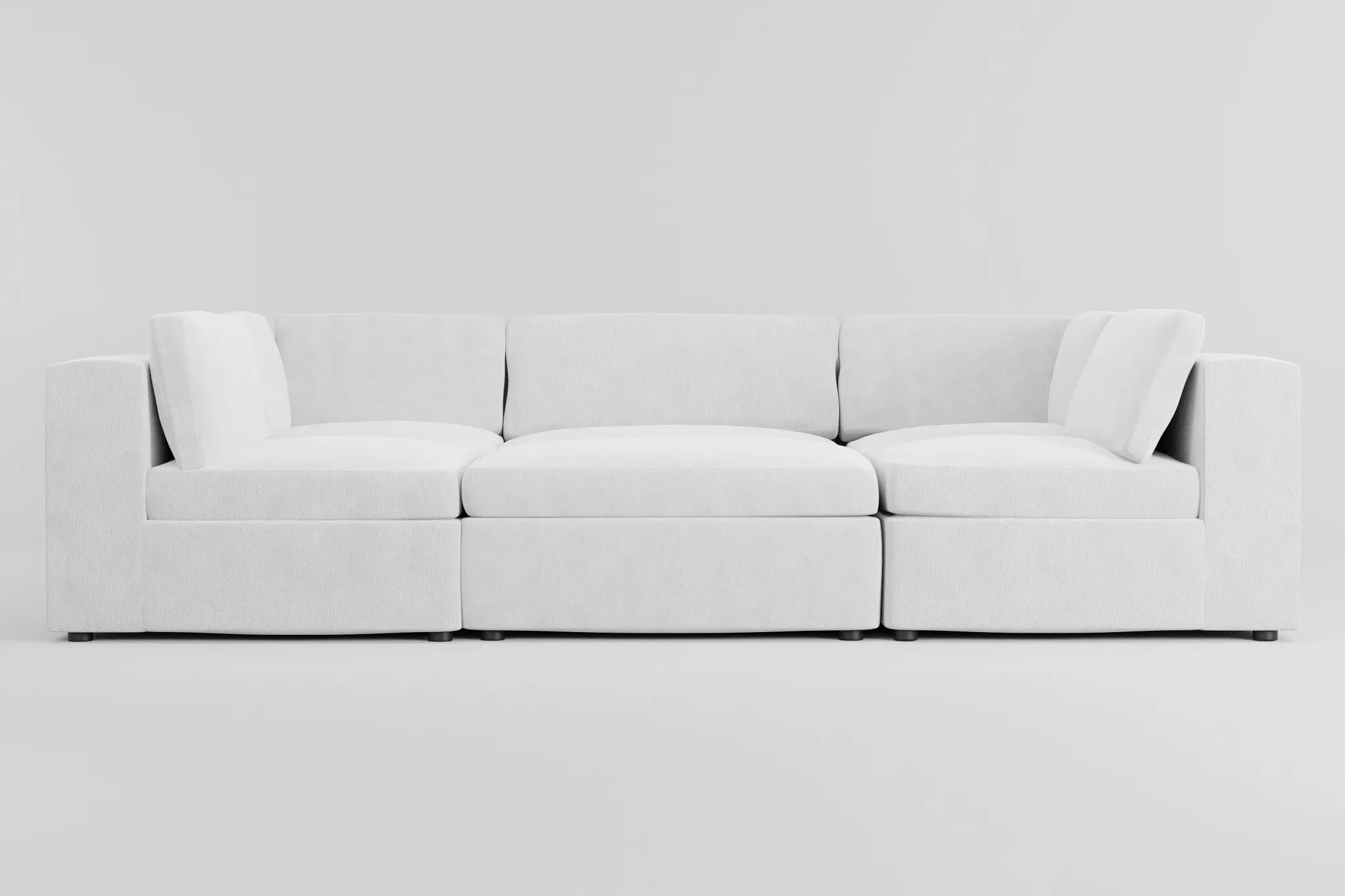 Destin Revenue White Fabric 6-piece Pit Sectional