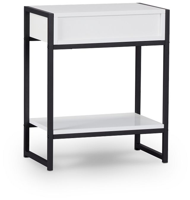 Evansville White Metal Nightstand