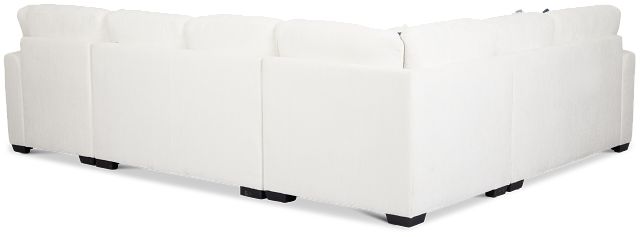 Everly White Fabric Medium Right Chaise Storage Sectional