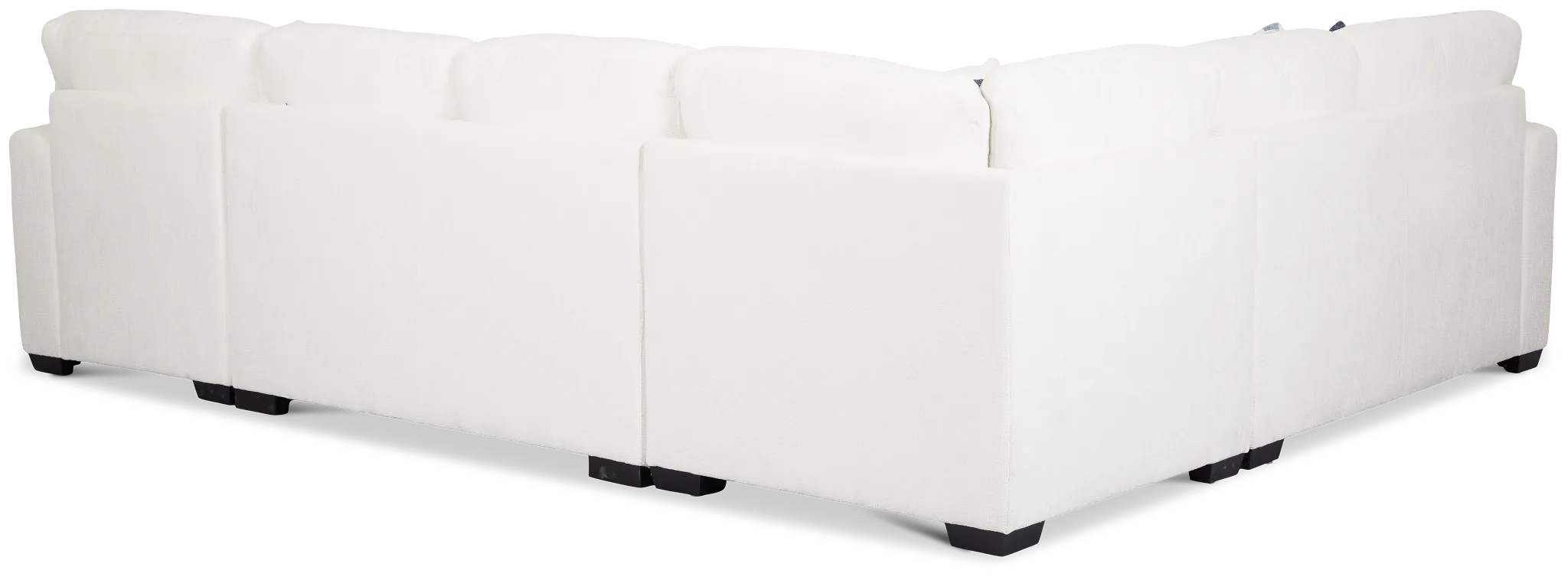 Everly White Fabric Medium Right Chaise Storage Sectional